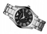 Emporio Armani Valente Black Dial Silver Steel Strap Watch For Men - AR0680 Buy Now By Emporio Armani