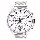 Tommy Hilfiger Dean Chronograph White Dial Silver Mesh Bracelet Watch for Men - 1791277 Buy Now By Tommy Hilfiger