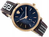 Versace V-Circle Quartz Black Dial Brown Leather Strap Watch for Men - VEBQ01619 Buy Now By Versace