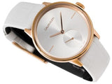 Calvin Klein Accent Silver Dial White Leather Strap Watch for Women - K2Y236K6 Buy Now By Calvin Klein
