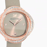 Swarovski Crystal Flower Grey Dial Grey Leather Strap Watch for for Women - 5552424 Buy Now By Swarovski