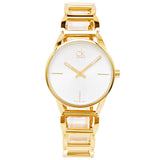Calvin Klein Stately Silver Dial Gold Steel Strap Watch for Women - K3G23526 Buy Now By Calvin Klein