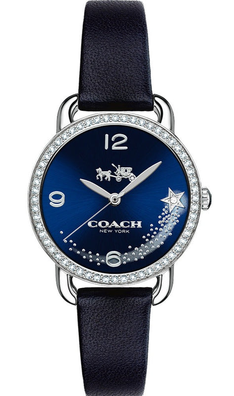 Coach Delancey Navy Blue Dial Blue Leather Strap Watch for Women - 14502668 Buy Now By Coach