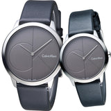 Calvin Klein Minimal Grey Dial Black Leather Strap Watch for Men - K3M221C3 Buy Now By Calvin Klein