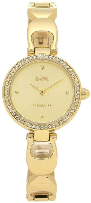 Coach Park Diamonds Gold Dial Gold Steel Strap Watch for Women - 14503171 Buy Now By Coach