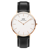 Daniel Wellington Classic Sheffield White Dial Black Leather Strap Watch For Men - DW00100007 Buy Now By Daniel Wellington
