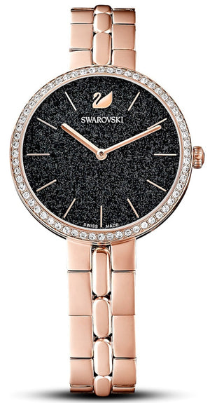 Swarovski Cosmopolitan Black Dial Rose Gold Steel Strap Watch for Women - 5517797 Buy Now By Swarovski