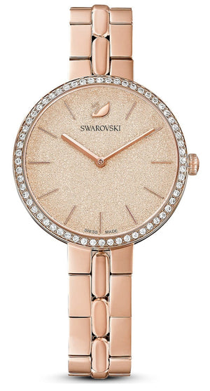 Swarovski Cosmopolitan Diamond Powder Gold Dial Rose Gold Steel Strap Watch for Women - 5517800 Buy Now By Swarovski