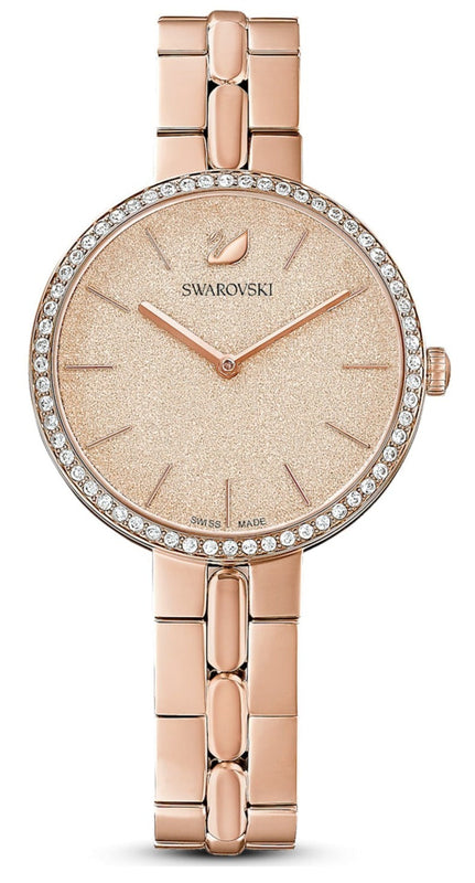 Swarovski Cosmopolitan Diamond Powder Gold Dial Rose Gold Steel Strap Watch for Women - 5517800 Buy Now By Swarovski