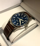 IWC Pilot's Mark XVIII Le Petit Prince Blue Dial Brown Leather Strap Watch for Men - IW327004 Buy Now By IWC