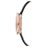 Swarovski Crystal Flower Black Dial Black Leather Strap Watch for Women - 5552421 Buy Now By Swarovski