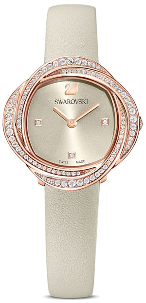 Swarovski Crystal Flower Grey Dial Grey Leather Strap Watch for for Women - 5552424 Buy Now By Swarovski