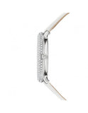 Swarovski Crystal Frost Silver Dial White Leather Strap Watch for Women - 5484070 Buy Now By Swarovski