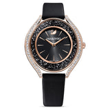 Swarovski Crystalline Aura Black Dial Black Leather Strap Watch for Women - 5558634 Buy Now By Swarovski