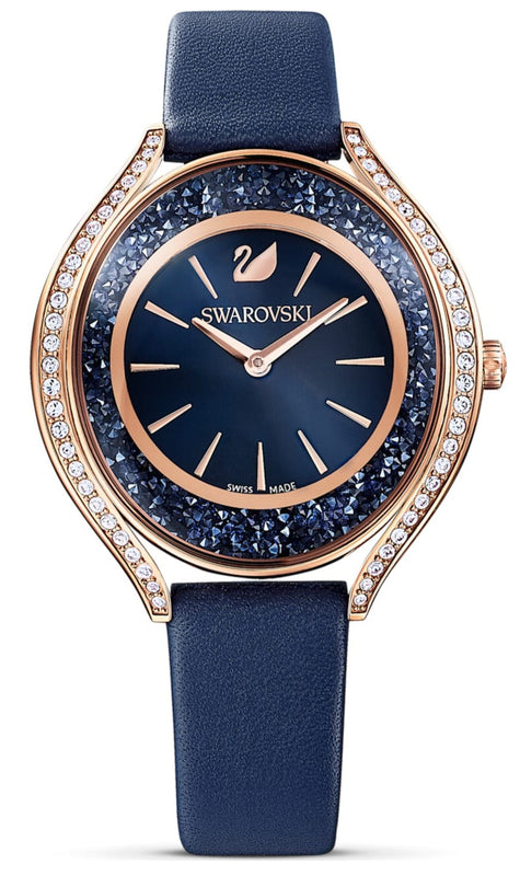 Swarovski Crystalline Aura Blue Dial Blue Leather Strap Watch for Women - 5519447 Buy Now By Swarovski