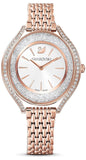 Swarovski Crystalline Aura Silver Dial Rose Gold Steel Strap Watch for Women - 5519459 Buy Now By Swarovski