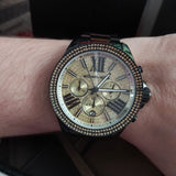 Michael Kors Wren Chronograph Gold Dial Black Steel Strap Watch for Women - MK5961 Buy Now By Michael Kors