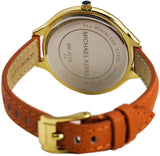 Michael Kors Runway Quartz Gold Dial Orange Leather Strap Watch For Women - MK2275 Buy Now By Michael Kors