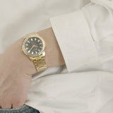 Guess Sparkler Diamonds Black Dial Gold Steel Strap Watch for Women - GW0111L2 Buy Now By Guess