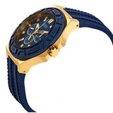 Guess Force Blue & Rose Gold Dial Blue Silicone Strap Watch For Men - W0674G2 Buy Now By Guess
