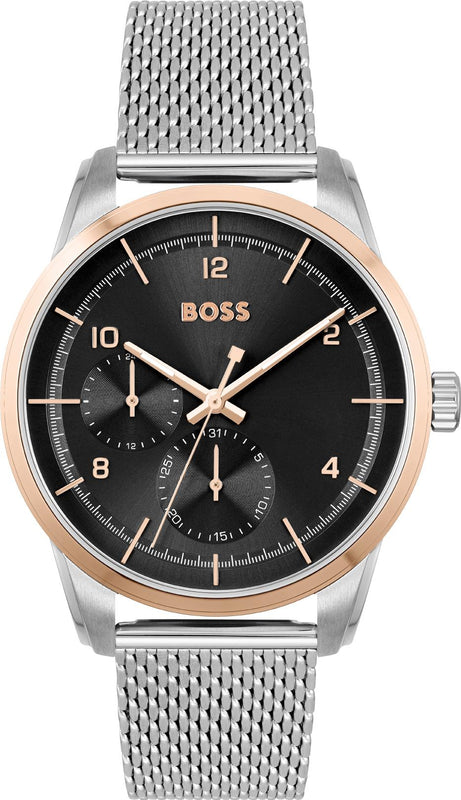 Hugo Boss Sophio Black Dial Silver Mesh Bracelet Watch for Men -1513961 Buy Now By Hugo Boss