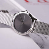 Calvin Klein Minimal Grey Dial Silver Mesh Bracelet Watch for Women - K3M221Y3 Buy Now By Calvin Klein