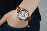 Fossil Boyfriend Chronograph White Dial Brown Leather Strap Watch for Women - ES3837 Buy Now By Fossil