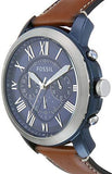 Fossil Grant Chronograph Blue Dial Brown Leather Strap Watch for Men - FS5151 Buy Now By Fossil