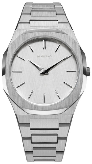 D1 Milano Ultra Thin Linen White Dial Silver Steel Strap Watch for Unisex - D1-UTBJ23 Authentic Buy Shop Now