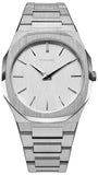 D1 Milano Ultra Thin Linen White Dial Silver Steel Strap Watch for Unisex - D1-UTBJ23 Authentic Buy Shop Now