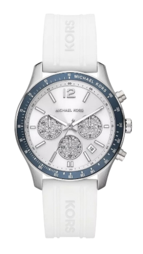 Michael Kors Berkley Chronograph Silver Dial White Rubber Strap Watch For Women - MKO1040 Buy Now By Michael Kors