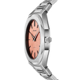 D1 Milano Ultra Thin Salmon Pink Dial Silver Steel Strap Watch for Men - D1-UTBJ26 Authentic Buy Shop Now