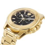 Versace Greca Action Chronograph Black Dial Gold Steel Strap Watch For Men - VE3J00622 Buy Now By Versace