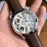 Fossil Grant Twist Multi-Function White Dial Brown Leather Strap Watch for Men - ME1144 Buy Now By Fossil