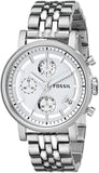Fossil Boyfriend Chronograph Silver Dial Silver Steel Strap Watch for Women - ES2198 Buy Now By Fossil