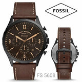 Fossil Forrester Chronograph Black Dial Brown Leather Strap Watch for Men - FS5608 Buy Now By Fossil