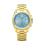 Michael Kors Bradshaw Chronograph Blue Dial Gold Steel Strap Watch For Women - MK5975 Buy Now By Michael Kors