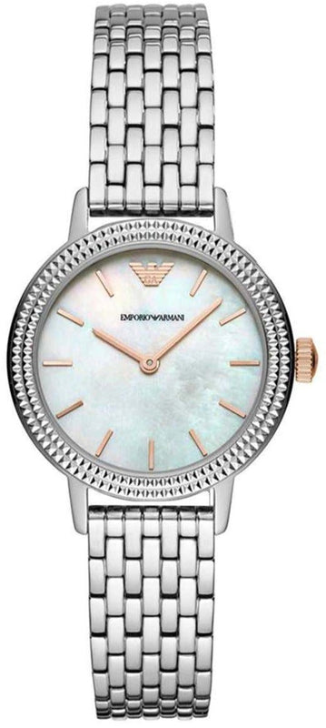 Emporio Armani Interchangeable Analog Mother of Pearl Dial Silver Steel Strap Watch For Women - AR80020 Buy Now By Emporio Armani