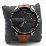 Diesel Mr Daddy 2.0 Chronograph Black Dial Brown Leather Strap Watch For Men - DZ7332 Buy Now By Diesel