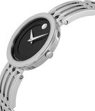 Movado Esperanza 28mm Black Dial Silver Steel Strap Watch For Women - 0607051 Buy Now By Movado