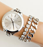 Michael Kors Slim Runway Silver Dial Silver Steel Strap Watch for Women - MK3279 Buy Now By Michael Kors