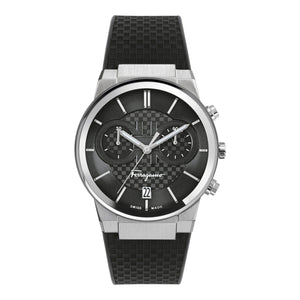 Salvatore Ferragamo Sapphire Chrono Black Dial Black Silicone Strap Watch for Men - SFME00121 Buy Now By Salvatore Ferragamo