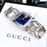 Gucci G Gucci Blue Dial Silver Steel Strap Watch For Women - YA125405 Buy Now By Gucci