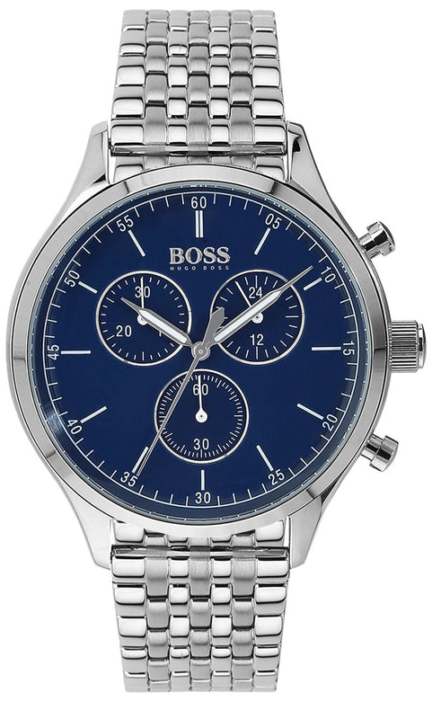 Hugo Boss Companion Blue Dial Silver Steel Strap Watch for Men - 1513653 Buy Now By Hugo Boss