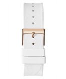 Guess Raven Diamonds Rose Gold Dial White Silicone Strap Watch for Women - GW0105L3 Buy Now By Guess