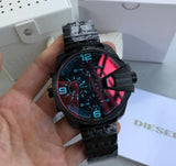 Diesel Uber Chief Chronograph Red Dial Black Steel Strap Watch For Men - DZ7373 Buy Now By Diesel