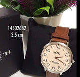 Coach Slim Easton White Dial Brown Leather Strap Watch for Women - 14502682 Buy Now By Coach