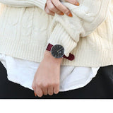 Daniel Wellington Classic Roselyn Black Dial Maroon Nylon Strap Watch For Women - DW00100274 Buy Now By Daniel Wellington