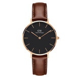 Daniel Wellington Petite St Mawes Black Dial Brown Leather Strap Watch For Women - DW00100169 Buy Now By Daniel Wellington