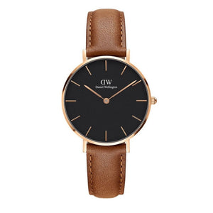 Daniel Wellington Classic Petite Durham Black Dial Brown Leather Strap Watch For Women - DW00100166 Buy Now By Daniel Wellington